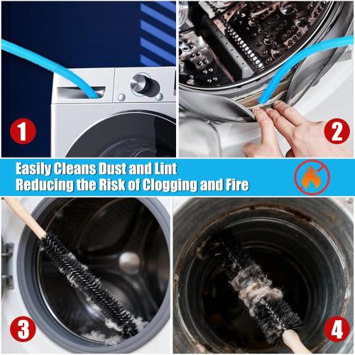 Upgrade Dryer Vent Hose for Tight Space, Dryer Vent Hose Kit, 90 Degree Dryer Vent Elbow with Dual Silicone Seal Connector, Dryer Cleaning Kit, High Sealability, Dryer Vent Vacuum Hose Attachment
