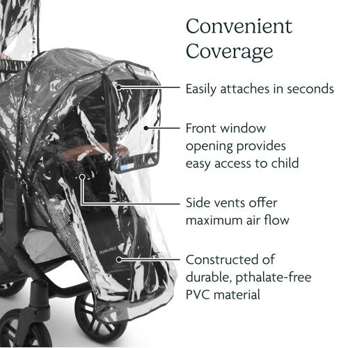 UPPAbaby RumbleSeat Rain Shield / Compatible with RumbleSeat models 2015-2019, V2, V2 , and V3 / Waterproof and Windproof Coverage / Ventilated Design / Quick Attachment / Easy Access to Child