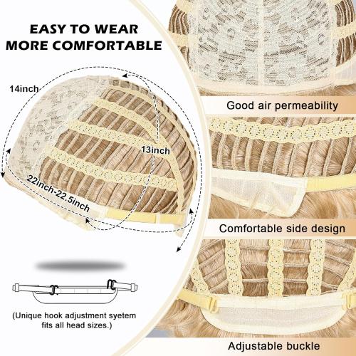 Mens Blonde Wig Short Natural Fluffy Layered Synthetic Wavy Hair Wigs for Men Male Daily Halloween