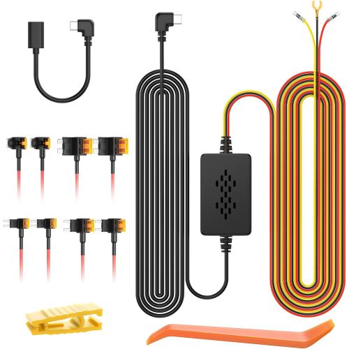 Dash Cam Hardwire Kit,USB-C Adapter Cable for Full-Size Type C Interface Dash Camera,USB C Power Port,24H Parking Monitoring with Low Voltage Protection