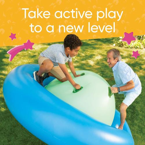 Hearthsong 8-Foot Inflatable Dome Rocker with 6 Handles - Children's Fun Play Equipment Blow Up Giant Bouncer Backyard Toy for Outdoor Game Activities for Boys and Girls Ages 5  (Max Weight 250 lbs)