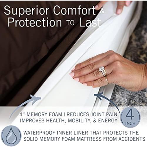 PetFusion Ultimate Dog Bed, Orthopedic Memory Foam, Waterproof Cover Liner | Joint pressure relief, YKK zippers, breathable cotton exterior, multiple sizes and color options, pet safe