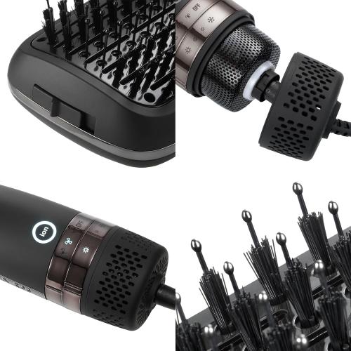 Kristin Ess Hair Volumizing Blow Dryer Brush - Blowout   Hair Straightening Brush - Ceramic   Ionic - Dry, Smooth   Volumize Hair - Flat Padel Base for Faster Blowout - 3 Wind Speeds   4 Heat Settings