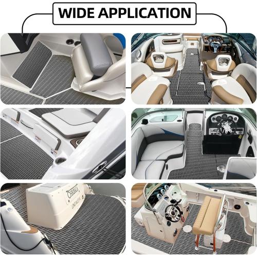 DARK GREY 94.5x 47.2 FOCEAN Boat Flooring - EVA Foam Boat Decking - Marine Flooring Marine Mats for Boats RV Yacht Kayak