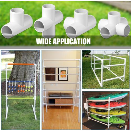 20PCS 4 Way Cross PVC Fittings 1/2Inch, SCH40 Furniture Grade Elbow Fitting Heavy Duty PVC Pipe Connector for Water Supplies, DIY Garden Shelf & Greenhouse