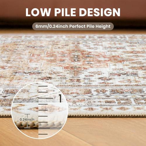 zesthome Area Rugs,Stain Resistant Washable Rug,Ultra-Thin Rugs for Living Room,Bedroom,Non-Slip Backing Home Decor Large Area Rug