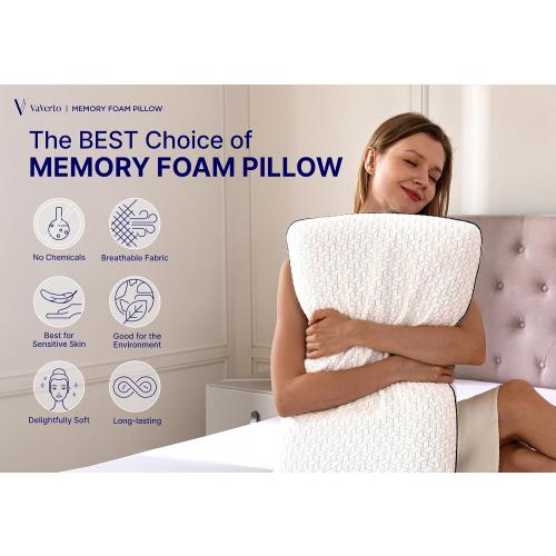 Vaverto King Size Memory Foam Pillows - Firm Pillow - King Size 1-Pack