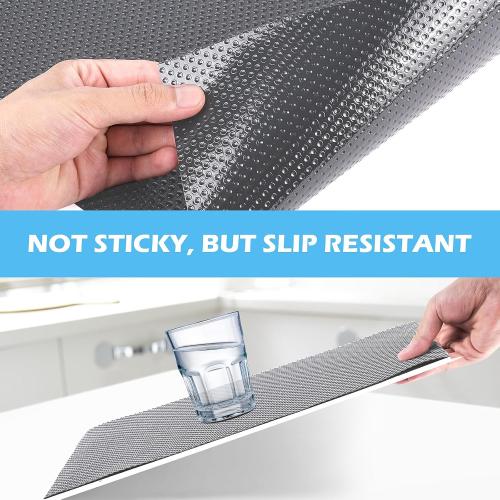 Drawer Liners, Waterproof Shelf Liner, Anti-Slip Non-Adhesive BPA Free Kitchen Cupboard Cabinet Liner Refridge Fridge Mats Sink Protector Strong Durable for Home (Grey/19.7in x 20Ft)
