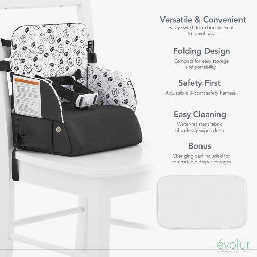 Evolur Snug Packsack 2-in-1 Portable Booster Seat and Travel Bag