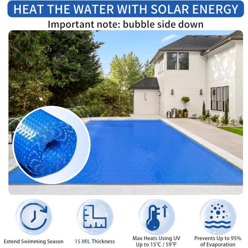 Solar pool cover measure 144*288in dimensions 32.68*22.44*11.02 thickness 16mil color blue