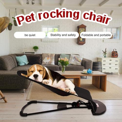 Color Black Dog Rocking Chair, Portable Cat Rocking Chair, Pet Dog Bed Cat Sofa, Foldable Rocking Chair for Small Pets (Black)