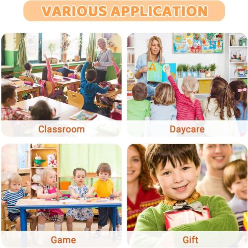 Attmu Alphabet Puzzles Wooden Puzzles for Toddlers Toy, Shape ABC Puzzle Alphabet Learning Toys Preschool Educational Toys Gift for Girls Boys