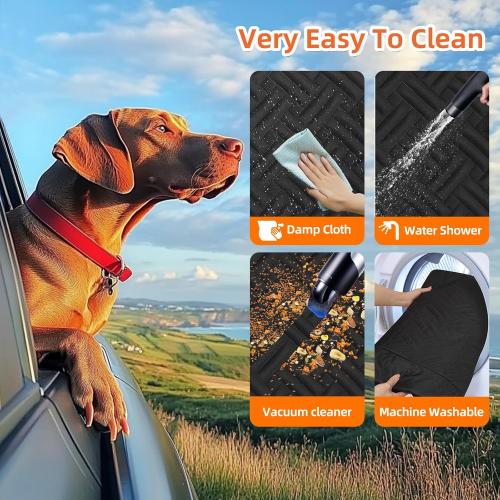 Back Seat Extender for Trucks,Hard Bottom Car Seat Cover for Dogs | Waterproof Hard Bottom Dog Car Seat Cover for Ford/GMC/Chevrolet/Toyota/RAM Crew Cab Trucks&Full-Size SUVs (XL-Black)