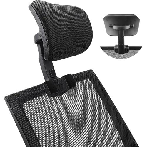 Office Chair Headrest Attachment Universal, Head Support Cushion for Any Desk Chair, Elastic Sponge Head Pillow for Ergonomic Executive Chair, Adjustable Height & Angle Upholstered, Chair Not Included