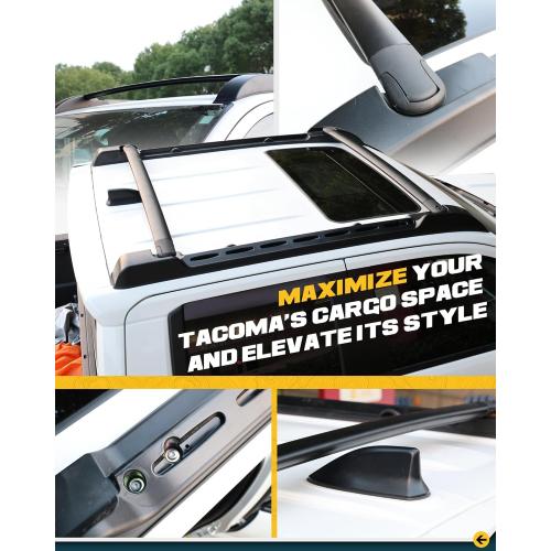 260LBS Aluminum Roof Rack Cross Bars Fit for 2024 2025 2026 Toyota Tacoma Double Cab | Heavy-Duty, Waterproof & Rustproof | for Kayak, Bike, Snowboard Low Profile OE Style Tacoma Storage Accessories