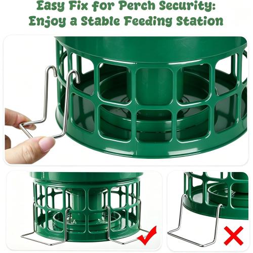KOL Wild Bird Feeder, 8-10LBS Large Capacity Outdoor Hanging Feeder with 32 Access Holes, Locking Top Helps Reduce Squirrel Stealing, Easy to Clean, Attracts Cardinals Finches (Jasper)