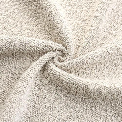 Boucle Decorative Throw Pillow Covers for Couch Set of 2, 16x16 inches, Beige
