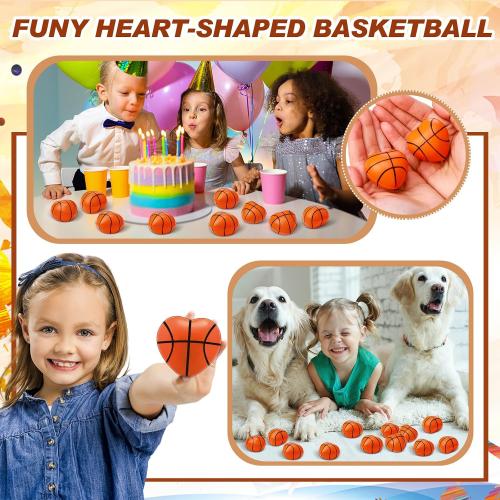 Blulu 20 Pcs Valentine's Day Basketball Heart Balls for Kids Adults