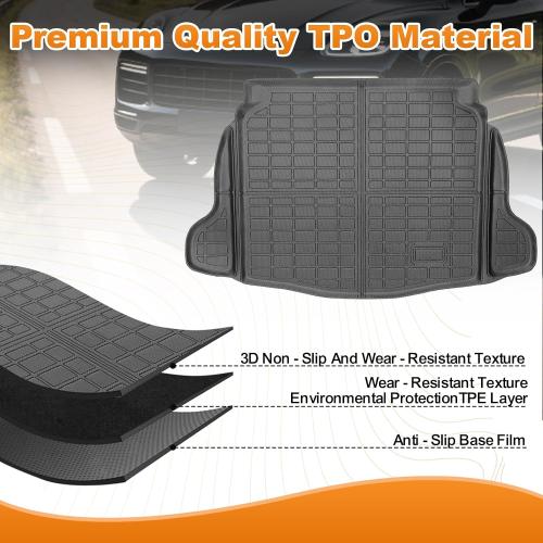 Trunk Liner  All-Weather TPE Material Waterproof Car Cargo Liner Mat, Black