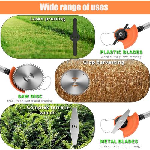 21V String Trimmer Cordless Battery Powered Weed Wacker, 2 X 2.0Ah Battery and a Charger, Brush Edger Lawn Tool for Garden and Yard