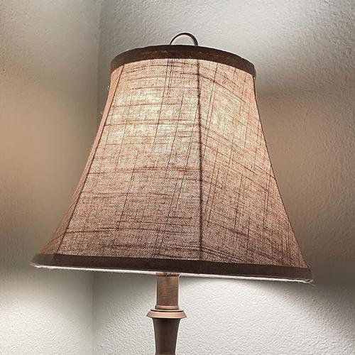Beige 2 Pack TOOTOO STAR Bell Lamp Shade Set of 2, Linen Lampshade for Floor Light and Table Lamp 6x14x10 inch, DIY Fabric Natural Linen Hand Crafted, Spider (Assembly Required)