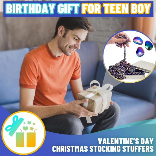 Magnetic Fidget Toy For Teen Boys Adult, Christmas Stocking Stuffers Gift 500pcs Sensory Autism ADHD Office Desk Stress Anxiety Relief Weak Magnet Beads Balls Stones Ferrite Putty Cool Gadget Metal