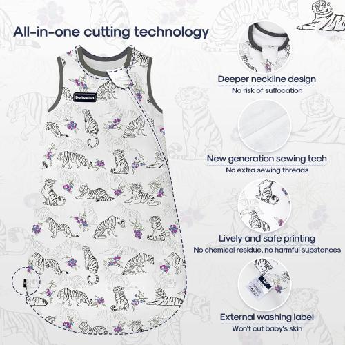 Baby Sleep Sack 0.6 Tog Ultra Breathable Cotton Blend Muslin Toddler Sleeping Sack 24-36 Months Dryable Lightweight Unisex Wearable Blanket