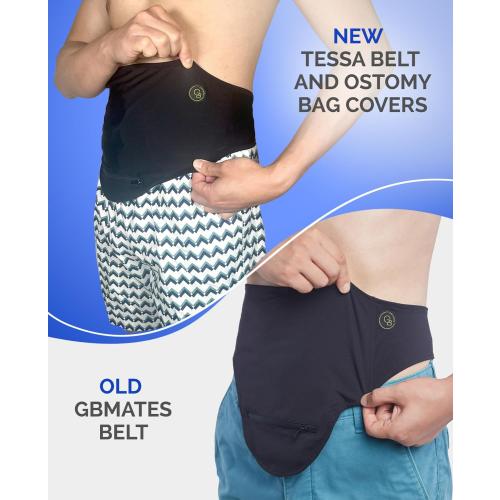 GBmates™ Ostomy Belt in Black | Colostomy Bag Covers Ileostomy Bag Cover for Men and Women | Ostomy Shower Cover for Swimming and Shower | Urostomy Wrap Hernia Support Plus Size (M)