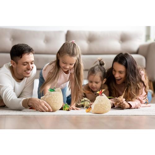 Dan&Darci Jumbo Dino Easter Egg - Unearth 12 Unique Large Surprise Dinosaurs in One Giant Filled Egg -Easter Gifts for Kids - Discover Dinosaur Archaeology Science STEM Crafts Gifts for Boys & Girls