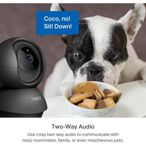 Tapo TP-Link 2K Pan/Tilt Indoor Security Camera for Baby Monitor, Pet Camera, Motion Detection & Tracking, 2-Way Audio, Cloud & SD Card Storage, Works w/Alexa & Google Home, Black, C211(2-Pack)