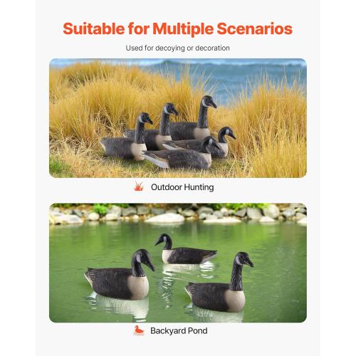 VEVOR Hunting Decoys, Outdoors Decoy for Hunting, Durable Material with Ultra Realistic Paint, for Pool, Pond, Lake, Garden Yard Decoration, Foldable，Easy to Carry and Use