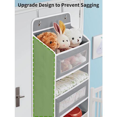 JARLINK Over The Door Organizer Storage, 5 Shelf Hanging Door Organizer with 5 Large Capacity Pockets, Anti Tilt 44 lb Load Behind Door Storage for Bedroom, Bathroom, Pantry, Nursery, (Grey)