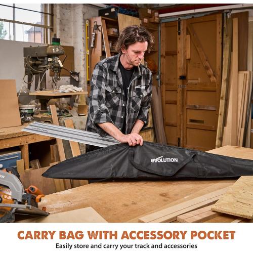 Evolution ST2800-G2 110 Circular Saw Guide Rail/Track | Universal Fit: Makita, Bosch, Festool, Triton, Metabo | 110/9.2ft (2.8m) | Includes Self-Aligning Bars, 2x Track Clamps, Hex Key & Carry Bag