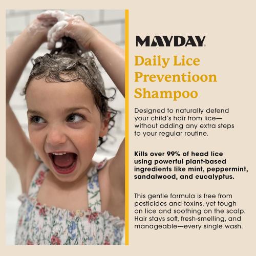 MAYDAY Daily Lice Routine, 12oz Shampoo & Conditioner, Sandalwood & Mint