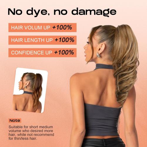 SEIKEA Ponytail Extension, 18 Wavy Claw Clip in Hair Extensions for Women, Lightweight Fluffy Synthetic Ponytail Hairpiecet