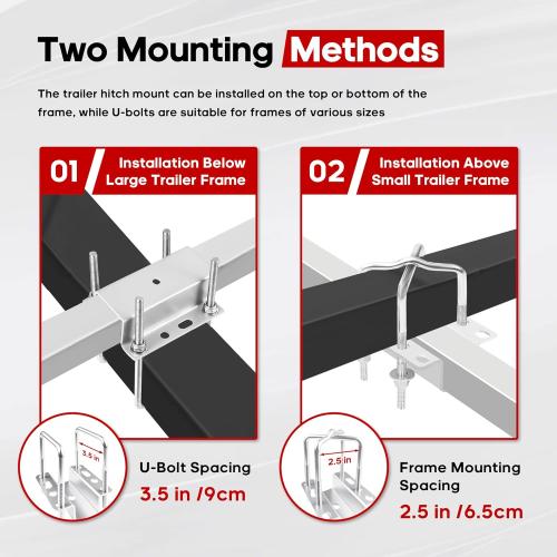 40/48 Adjustable Boat Trailer Guide-ons, Rustproof Electro-Galvanized Steel Trailer Guides, Boat Trailer Guides Poles with Black PVC Pipes Fit for Ski Boat, Fishing Boat, Sailboat Trailer