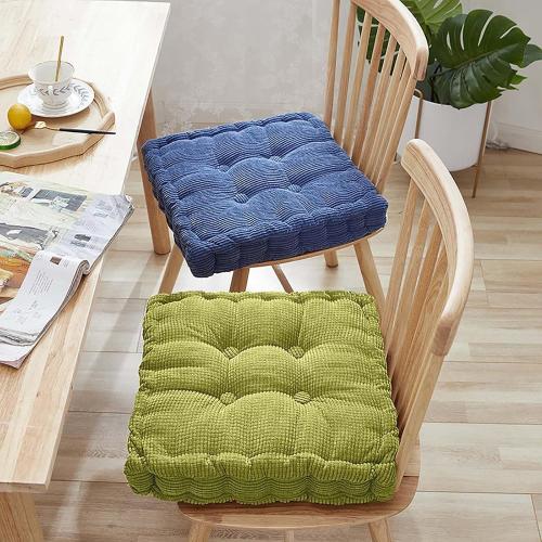 Large Square and Round Floor Pillows for Adults 2 Pack Meditation Floor Pillow Dark Grey Corduroy Floor Seat Pillows Cushion for Living Room Balcony Tatami Yoga,18x18 Inch