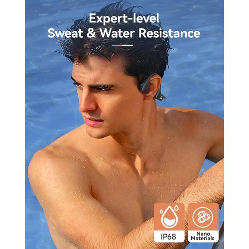 Open Ear Sport Headphones, Wireless Bone Conduction Earphones, Built-in 32GB MP3,with Mic, IP68, Sweat & Water Resistant, Up to 8 Hours Battery, Bluetooth 5.3,for Running,Workouts