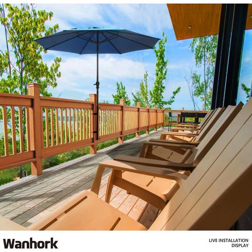 Heavy Duty 304 Stainless Steel Patio Umbrella Holder,for Outdoor Fixed Deck Railing (Fit Max OD 1.9 Inch) Sun Umbrella Base and Bracket(Post, Black)
