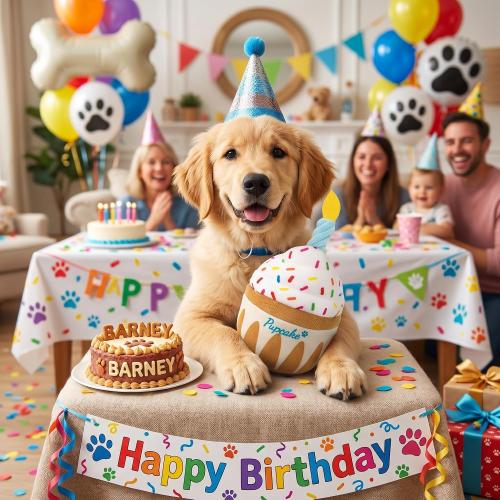 Nestpark Dog Birthday Toy - Pup Cake Puppy Cupcake Plush Squeak and Crinkle Gift