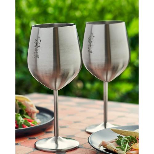 Gusto Nostro Stainless Steel Wine Glass - 18 oz - Cute, Unbreakable Wine Glasses for Travel, Camping and Pool - Fancy, Unique and Cool Portable Metal Wine Glass for Outdoor Events, Picnics (Set of 4)