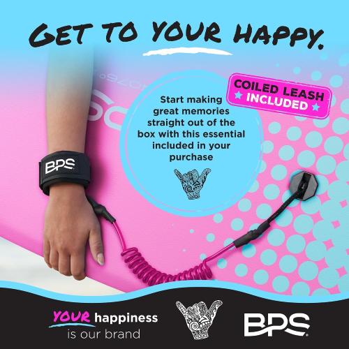 BPS 'Storm' Bodyboard with Premium Coiled Leash - Lightweight with EPS Core, Durable for All Wave Conditions