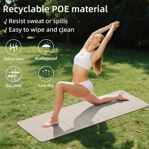 1/2 Inch Extra Thick Yoga Mat Pilates Equipment, 69x24 Odorless Workout Mats for Home Gym, Non-slip Exercise Mats for Women Men Home Workout, Foldable Yoga Mats for Travel Camping Sleeping