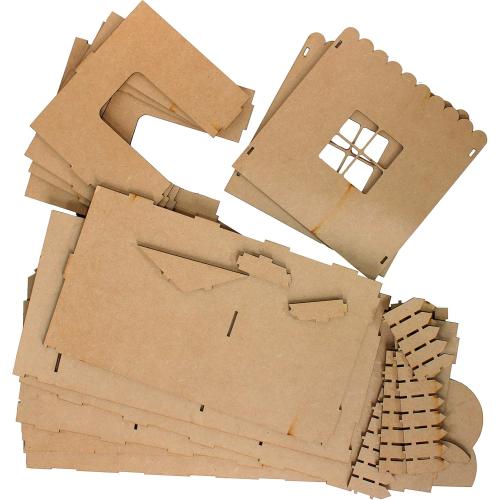 StonKraft Wooden 3D Puzzle Doll House - Home Decor, Construction Toy, Modeling Kit, School Project - Easy to Assemble (Doll House with Furniture)