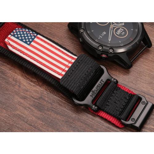 Compatible With Garmin Watch Band, Super Rugged Nylon Sports Strap With Woven Loop Design For Fenix/Forerunner/Approach/MARQ/Quatix/D2 Series, Tough Replacement Band For Men Women