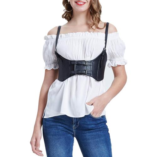KANCY KOLE Women Fashion Faux Leather Waist Belt Steampunk Underbust Corset