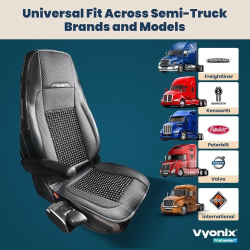 Semi Truck Beaded Seat Covers, Cooling Car Seat Cushion for Back Support, Anti-Sweat Seat Covers for Trucks, Universal Fit for Volvo, Kenworth, Freightliner, Improved Comfort & Durability