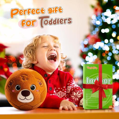 VangeBow Silent Indoor Soccer Ball for Toddlers Soft Plush Toy
