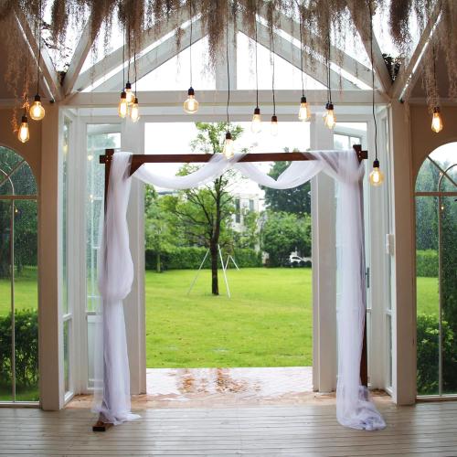 7.3FT Wooden Wedding Arch Stand Square Wood Arch Wedding Arbor for Ceremony Party Proposal Scene Garden