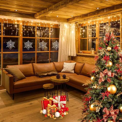 Icicle Christmas Lights Outdoor, 480 LED 39FT Icicle String Lights with 96 Drops 8 Modes and Timer, Twinkle Icicle Fairy Lights for House Patio Bedroom Wedding (Warm White)